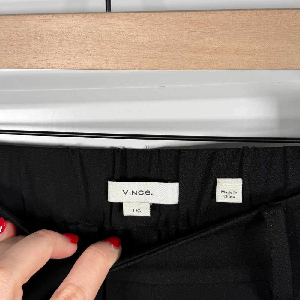 Vince Black Wide Leg‎ Pleated Ankle Pants L G - Picture 2 of 6